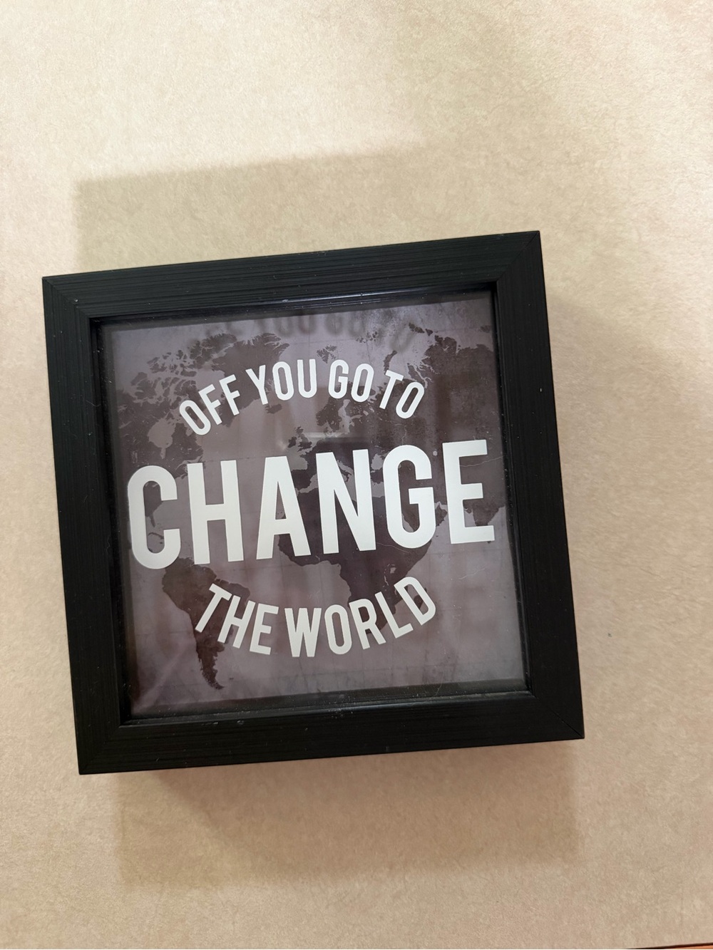 Inspirational 'Change The World' Framed Wall Art - Black